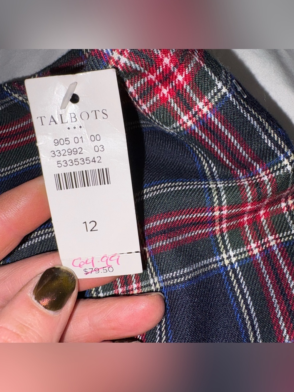 NWT! Talbots | Talbots Tartan Navy Plaid Skirt Size 12 New - Picture 6 of 8